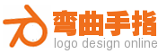 橙色弯曲的ok站标logo设计 演示效果