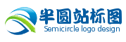 青色交叉半圆企业站标logo制作 演示效果