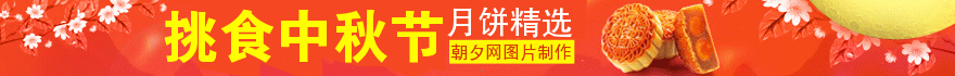 花朵和月饼三行字banner制作 演示效果