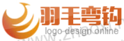 橙色羽毛弯钩logo标志设计模板 演示效果
