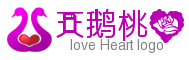 紫色背对背天鹅恋爱网站logo生成器 演示效果