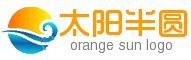 橙色太阳青色分隔logo在线制作 透明 演示效果