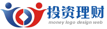 青色和红色人形中间钱币logo在线制作 演示效果