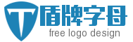 蓝色盾牌形状透明字母T网站logo设计 演示效果