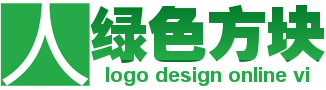 绿色方块白色人字logo免费设计模板 演示效果