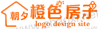 橙色线条折叠房子logo徽标设计素材 演示效果