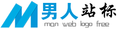 青色大写字母M男人man网站logo设计 演示效果