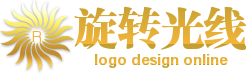 黄色旋转光线金沙娱乐网logo标志设计 演示效果